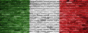 Italian Flag Painted on Brick